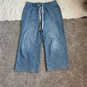 Falls Creek Men's Relaxed Drawstring Wide-Leg Jeans - Blue